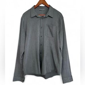 Icebreaker Men’s Merino Wool Blend Button-Up Shirt Gray Size L